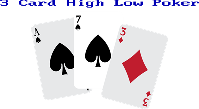 3 Card High Low Poker - Clear Logo Image