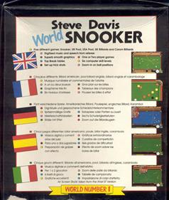 Steve Davis World Snooker - Box - Back Image
