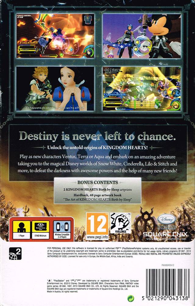 Kingdom Hearts: Birth by Sleep Box Shot for PSP - GameFAQs
