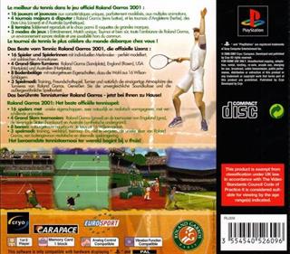 Roland Garros French Open 2001 - Box - Back Image