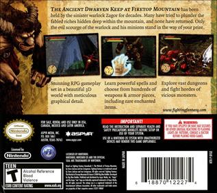 Fighting Fantasy: The Warlock of Firetop Mountain - Box - Back Image