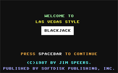 Blackjack (Softdisk Publishing) - Screenshot - Game Title Image