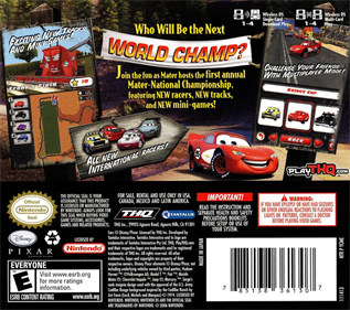 Cars: Mater-National Championship - Box - Back Image