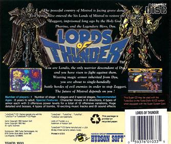 Lords of Thunder - Box - Back Image