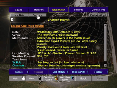 Championship Manager: Season 02/03 - Screenshot - Gameplay Image