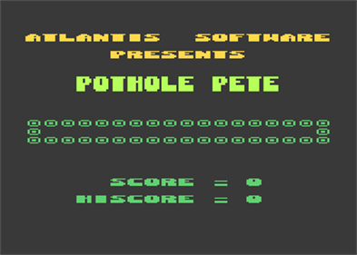 Pothole Pete - Screenshot - Game Title Image