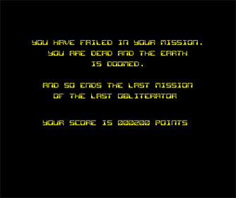 Obliterator - Screenshot - Game Over Image