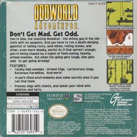 Oddworld Adventures - Box - Back Image