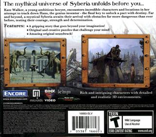 Syberia: Collector's Edition I & II - Box - Back Image