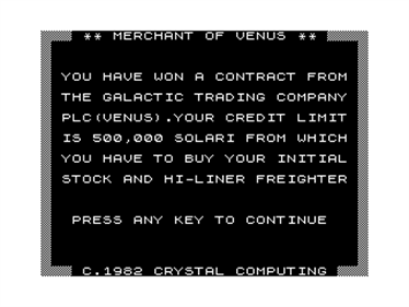Merchant of Venus - Screenshot - Game Title Image
