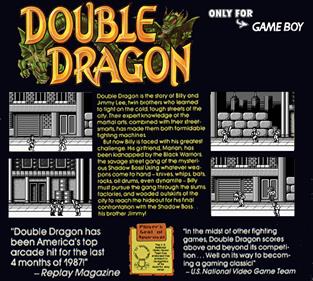 Double Dragon - Box - Back - Reconstructed
