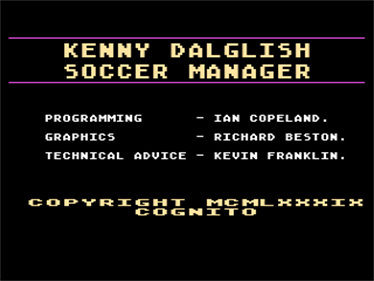 Kenny Dalglish Soccer Manager - Screenshot - Game Title Image