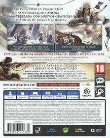Assassin's Creed III: Remastered - Box - Back Image