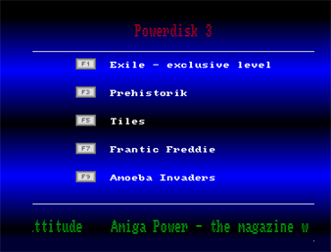 Amiga Power #3 - Screenshot - Game Select Image