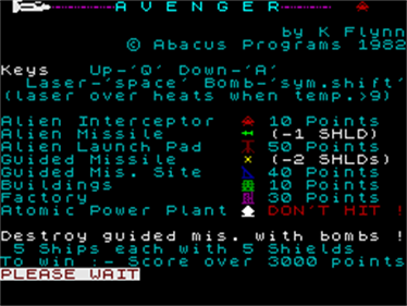 Avenger (Abacus Programs) - Screenshot - Game Title Image