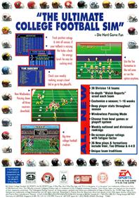 Bill Walsh College Football 95 - Box - Back Image