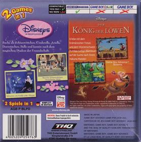 2 Games In 1: Disney Princess + Disney's The Lion King - Box - Back Image