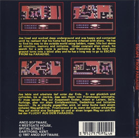 Escape from Paradise - Box - Back Image
