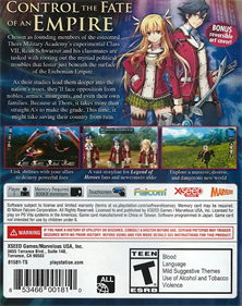 The Legend of Heroes: Trails of Cold Steel - Box - Back Image
