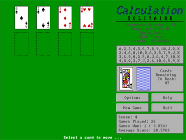 Calculation Solitaire - Screenshot - Game Title Image