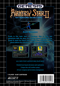 Phantasy Star II Text Adventure Volume 1: Yushis's Adventure - Fanart - Box - Back