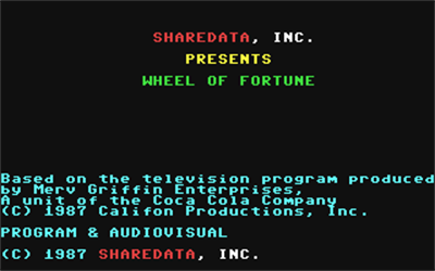 Wheel of Fortune (GameTek) - Screenshot - Game Title Image