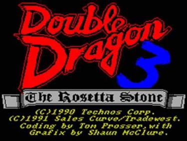 Double Dragon III: The Rosetta Stone - Screenshot - Game Title Image