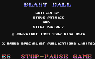 Blast Ball - Screenshot - Game Title Image