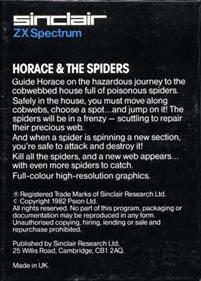 Horace & the Spiders - Box - Back Image