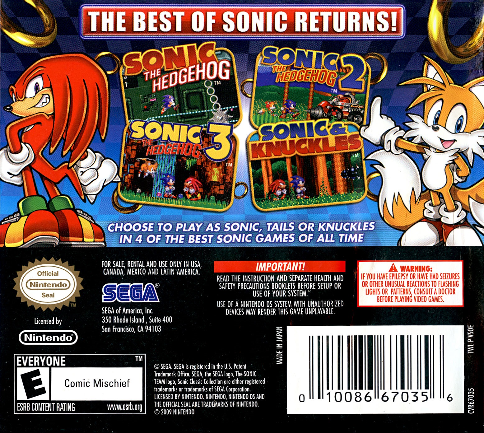 Sonic Classic Collection Details - LaunchBox Games Database
