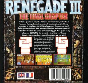 Renegade III: The Final Chapter - Box - Back Image