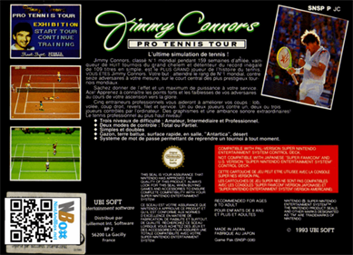 Jimmy Connors Pro Tennis Tour - Box - Back Image