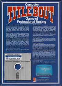 Computer Title Bout: Game of Professional Boxing - Box - Back Image