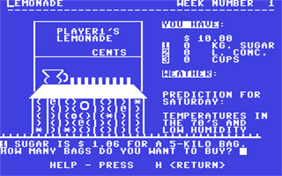 Lemonade (Commodore Educational Software) - Screenshot - Gameplay Image