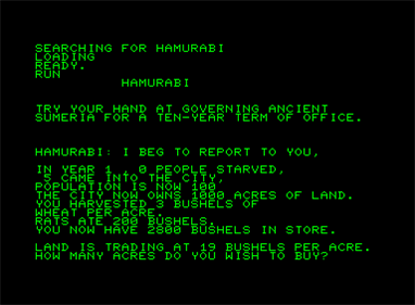 Hamurabi - Screenshot - Gameplay Image