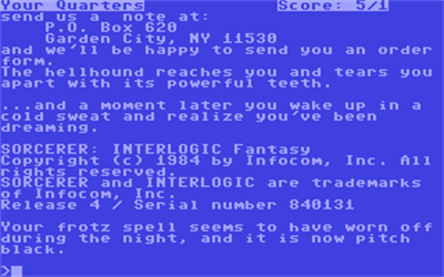 Sorcerer (Infocom) - Screenshot - Gameplay Image
