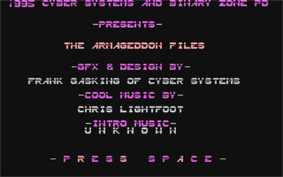 The Armageddon Files - Screenshot - Game Title Image