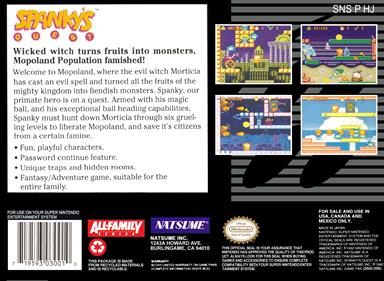 Spanky's Quest - Box - Back Image