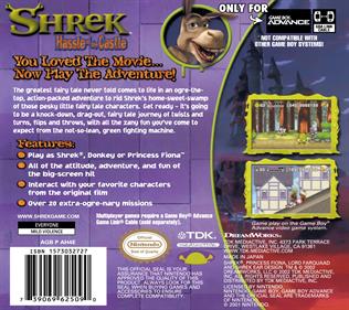 Shrek: Hassle at the Castle - Box - Back Image