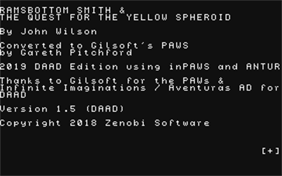 Ramsbottom Smith and the Quest for the Yellow Spheroid - Screenshot - Game Title Image
