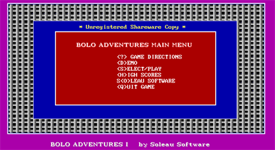 Bolo Adventures I - Screenshot - Game Select Image