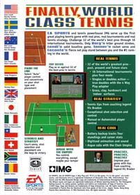 IMG International Tour Tennis - Box - Back Image