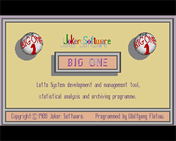 The Big One: Lotto Systems Manager - Screenshot - Game Title Image
