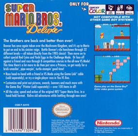 Super Mario Bros. Deluxe - Box - Back Image