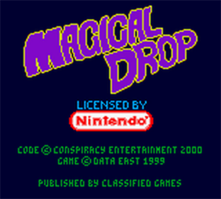 Magical Drop - Screenshot - Game Title Image