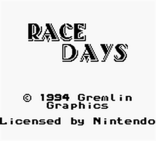 Race Days - Screenshot - Game Title Image