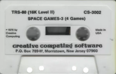 Space Games - Cart - Front Image