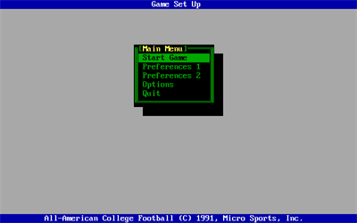 All-American College Football - Screenshot - Game Select Image