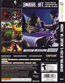 Marvel vs. Capcom 3: Fate of Two Worlds - Box - Back Image