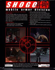 Shogo: Mobile Armor Division - Box - Back Image